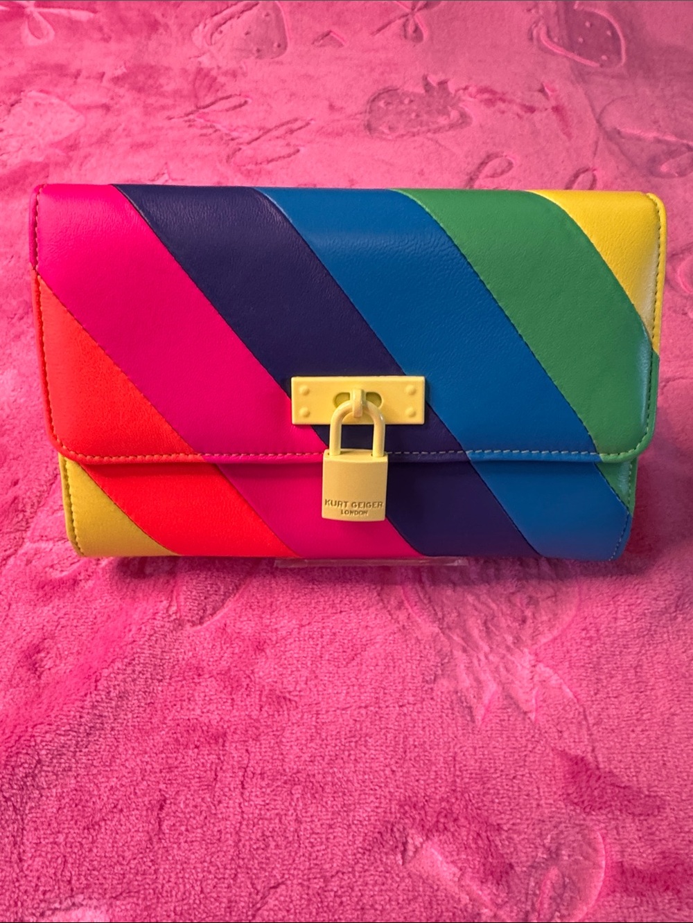 Kurt Geiger Brixton Chain Wallet Multicolor Diagonal Leather | New
